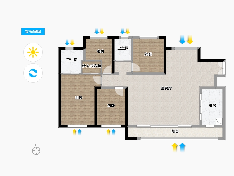 河北省-邯郸市-荣昌上城-120.33-户型库-采光通风