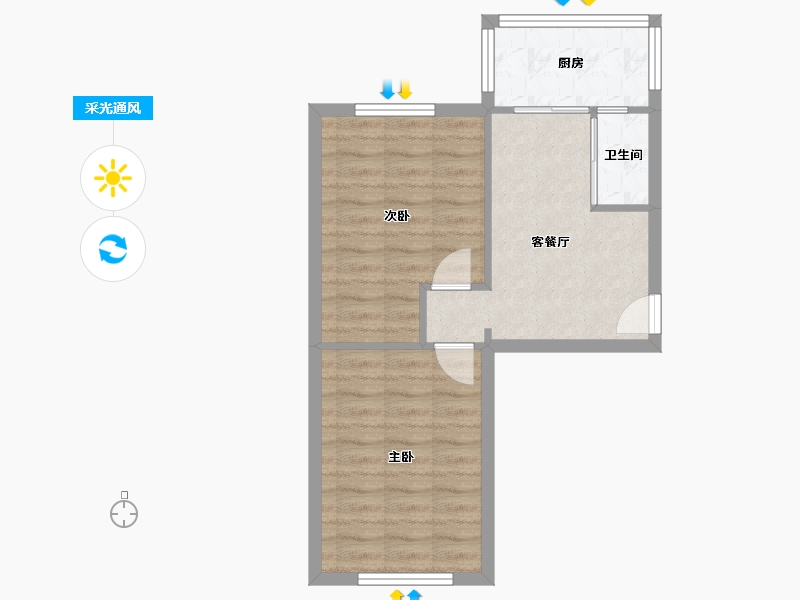 辽宁省-沈阳市-泰山小区-47.58-户型库-采光通风