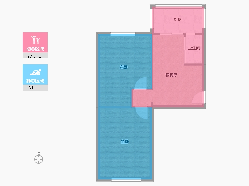 辽宁省-沈阳市-泰山小区-47.58-户型库-动静分区