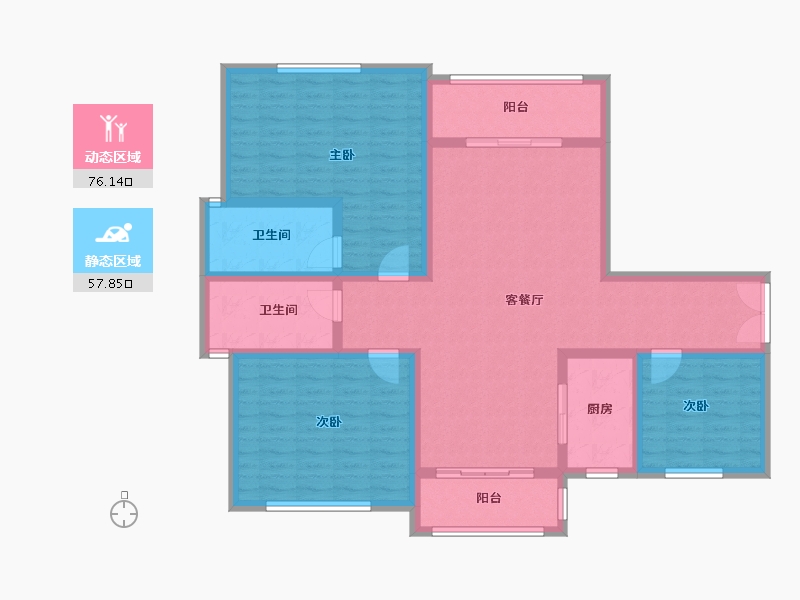 安徽省-亳州市-世纪花园-120.00-户型库-动静分区