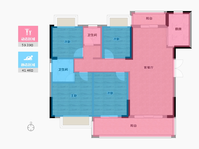 湖北省-宜昌市-中一厚德首府-95.96-户型库-动静分区