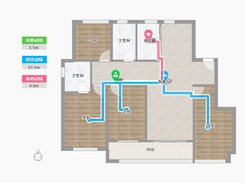 浙江省-宁波市-绿城·旭阳郡-101.58-户型库-动静线