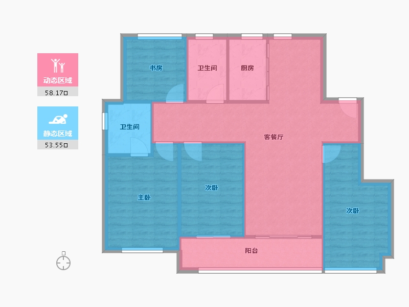 浙江省-宁波市-绿城·旭阳郡-101.58-户型库-动静分区