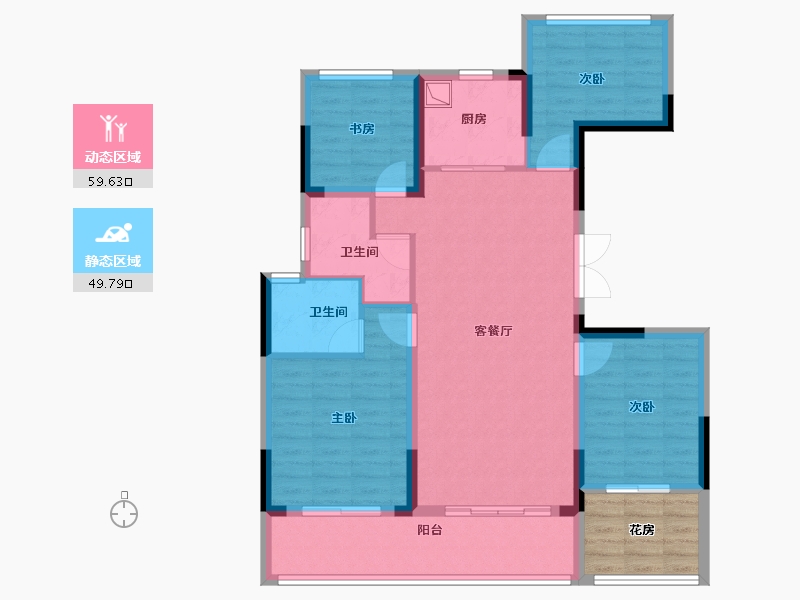 浙江省-金华市-万境观雲-104.00-户型库-动静分区