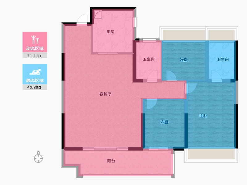 江苏省-盐城市-樾熹和颂-100.80-户型库-动静分区