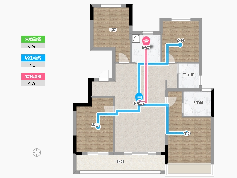 浙江省-杭州市-赞成学棠曼庐-100.64-户型库-动静线