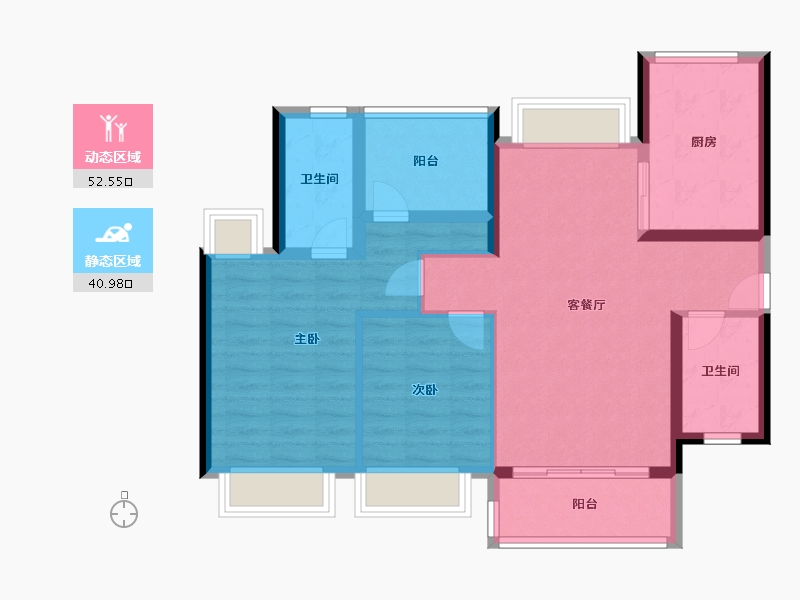 广东省-深圳市-汉园茗院-83.46-户型库-动静分区