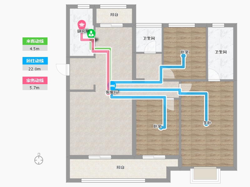 陕西省-延安市-伴山樾谷·芳菲里-103.96-户型库-动静线