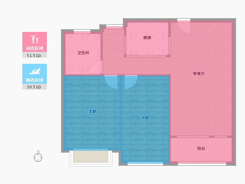 江苏省-南通市-中南世纪花城1期-90.00-户型库-动静分区