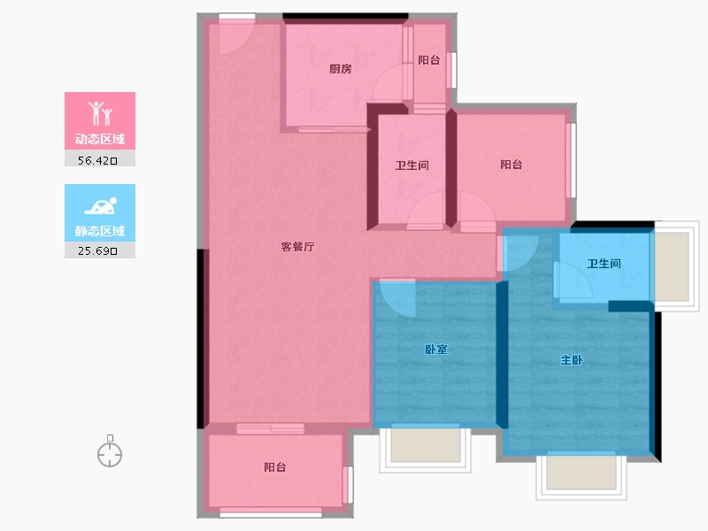 广东省-江门市-怡福·博荟-72.47-户型库-动静分区