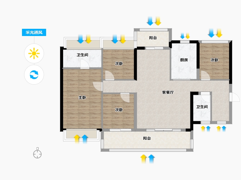 广东省-广州市-越秀·万博城-110.39-户型库-采光通风