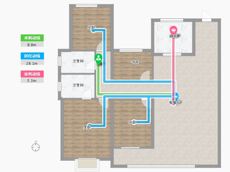 山东省-潍坊市-中海·天钻-128.40-户型库-动静线