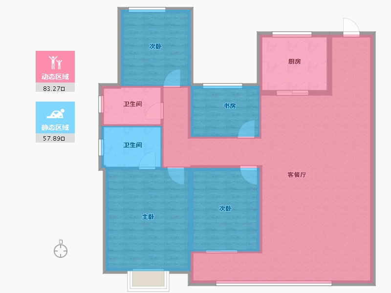 山东省-潍坊市-中海·天钻-128.40-户型库-动静分区