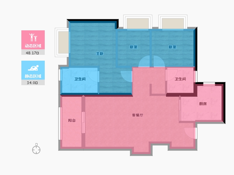 广东省-深圳市-宏发悦见和府-73.21-户型库-动静分区