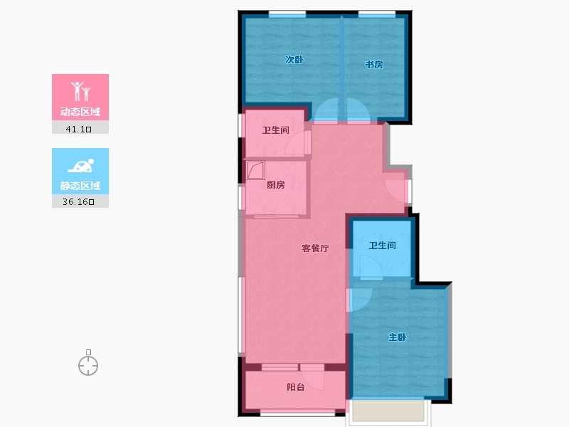 河北省-保定市-万科·新辰之光-67.79-户型库-动静分区