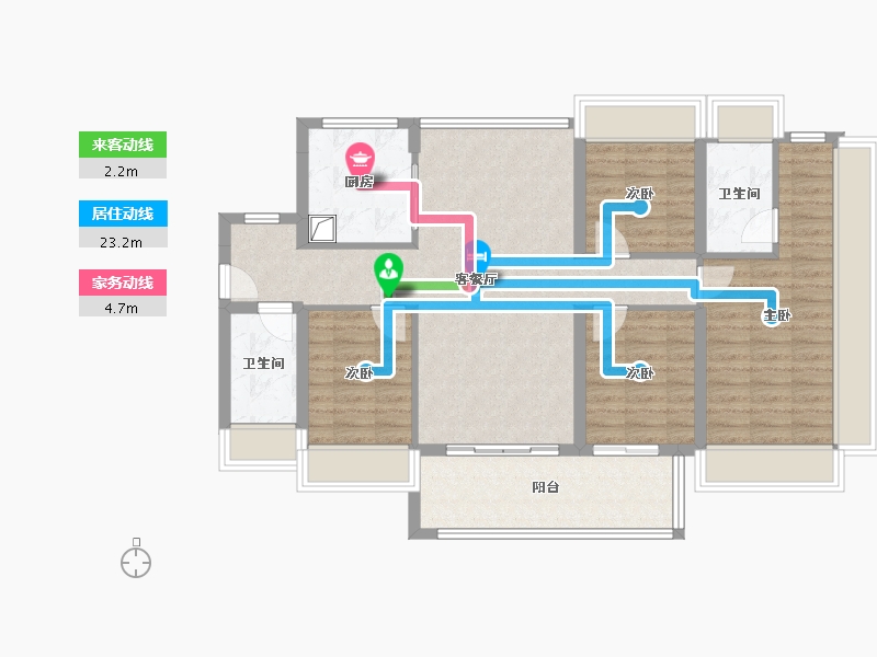 广东省-东莞市-旗峰润府-97.67-户型库-动静线