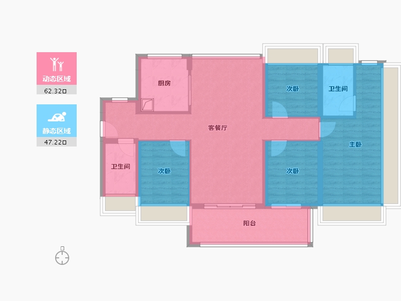 广东省-东莞市-旗峰润府-97.67-户型库-动静分区