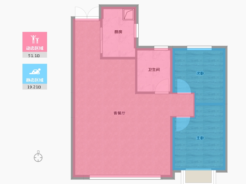 内蒙古自治区-赤峰市-璟云庭-63.39-户型库-动静分区