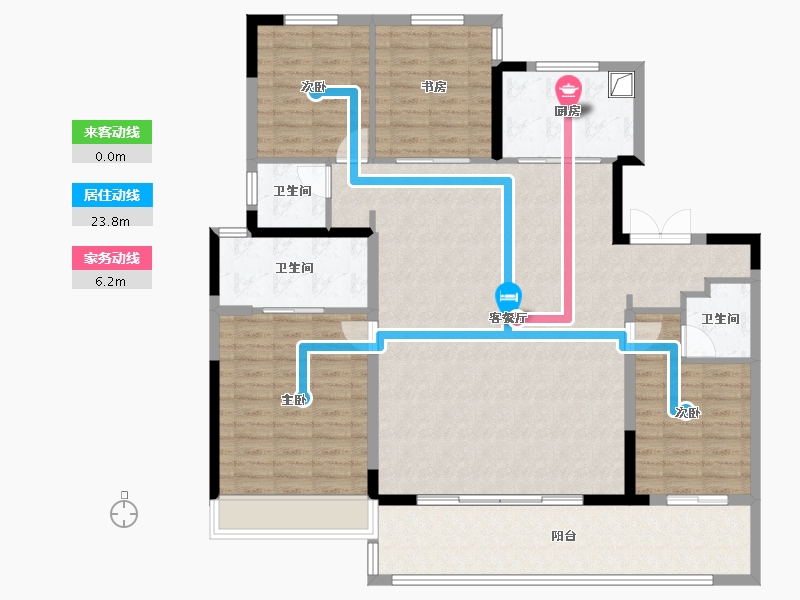 陕西省-西安市-华润置地港悦城嘉悦-137.21-户型库-动静线