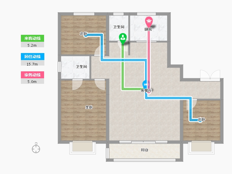 甘肃省-嘉峪关市-森林公园·壹号苑-107.20-户型库-动静线