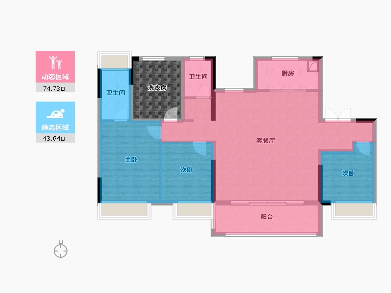 湖南省-长沙市-长房欣望府-116.51-户型库-动静分区