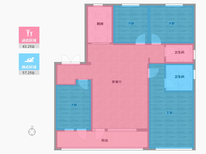 山东省-德州市-锦岸风华-107.40-户型库-动静分区