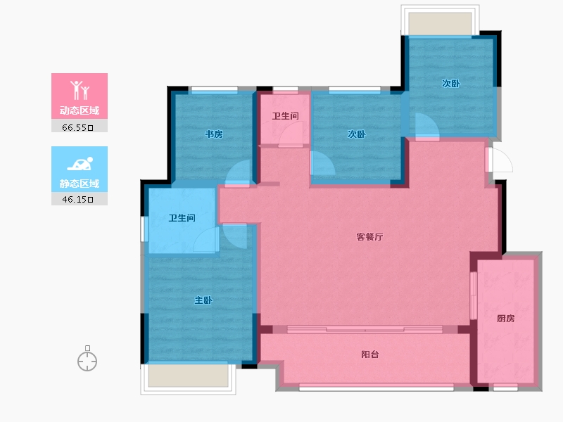 四川省-成都市-东湖金座-101.05-户型库-动静分区