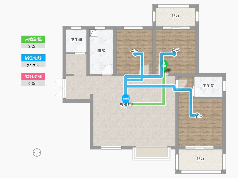 陕西省-渭南市-凯悦华庭-98.69-户型库-动静线