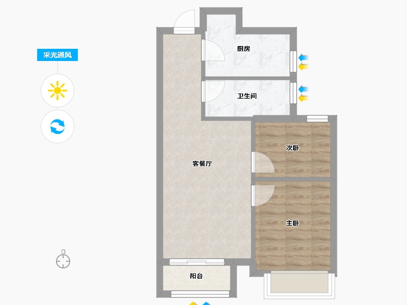 陕西省-延安市-伴山樾谷·芳菲里-50.71-户型库-采光通风