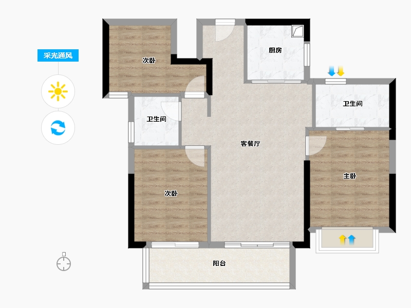 福建省-三明市-莲花修竹小镇-87.20-户型库-采光通风