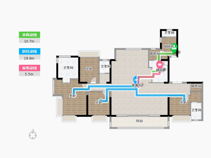 福建省-泉州市-保利天瓒-204.00-户型库-动静线