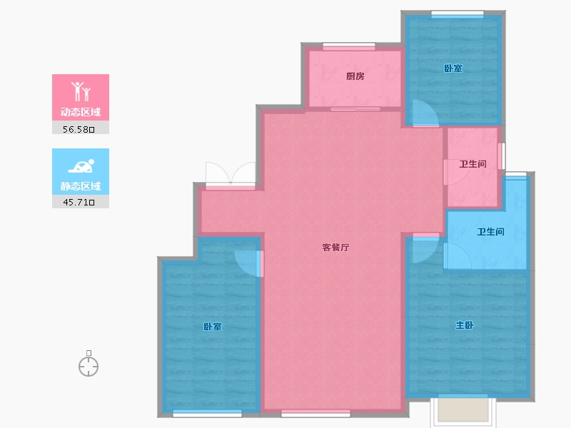 河北省-邢台市-绿城悦园-92.56-户型库-动静分区