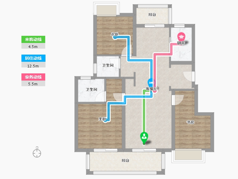 湖南省-长沙市-蓝光雍锦府-87.28-户型库-动静线