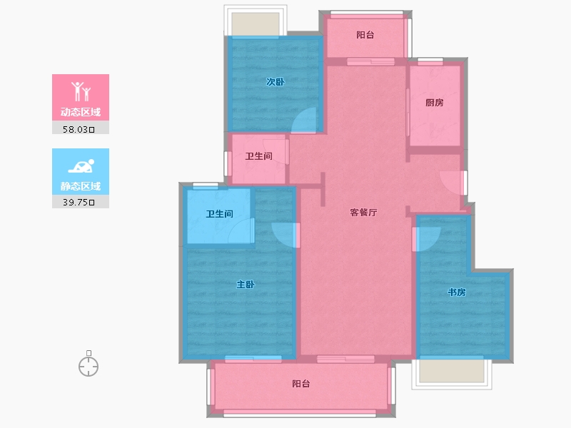 湖南省-长沙市-蓝光雍锦府-87.28-户型库-动静分区