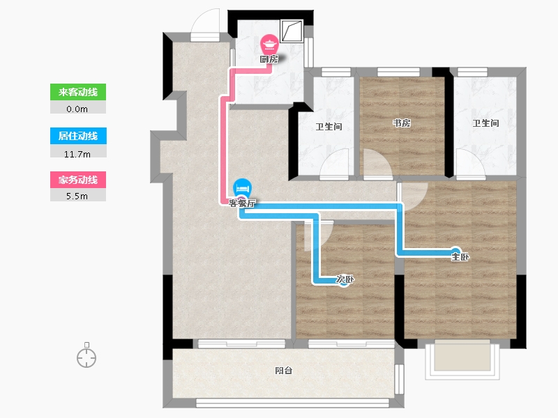 浙江省-宁波市-轨交·阅塘著府-75.02-户型库-动静线