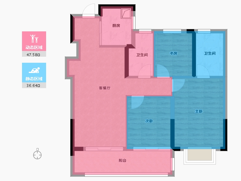 浙江省-宁波市-轨交·阅塘著府-75.02-户型库-动静分区