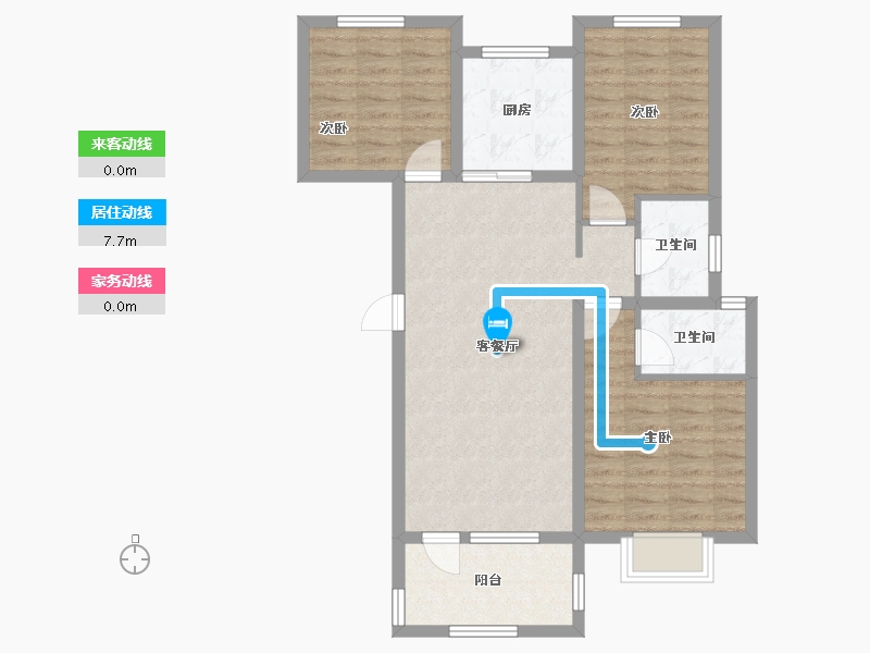 河北省-邯郸市-碧桂园翡翠郡-88.00-户型库-动静线