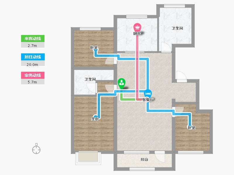 吉林省-通化市-中惠都市绿洲-125.00-户型库-动静线