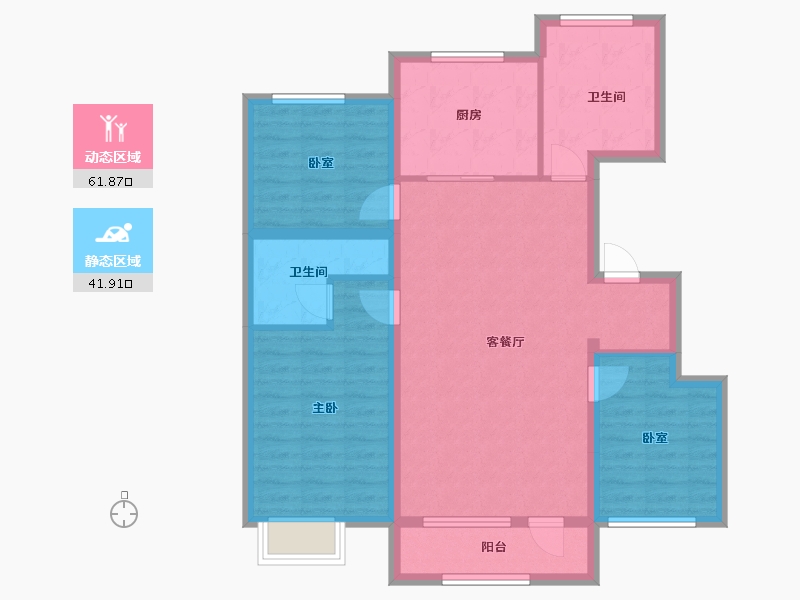 吉林省-通化市-中惠都市绿洲-125.00-户型库-动静分区