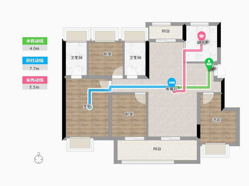 江西省-南昌市-江铃祥云瑞园-92.00-户型库-动静线