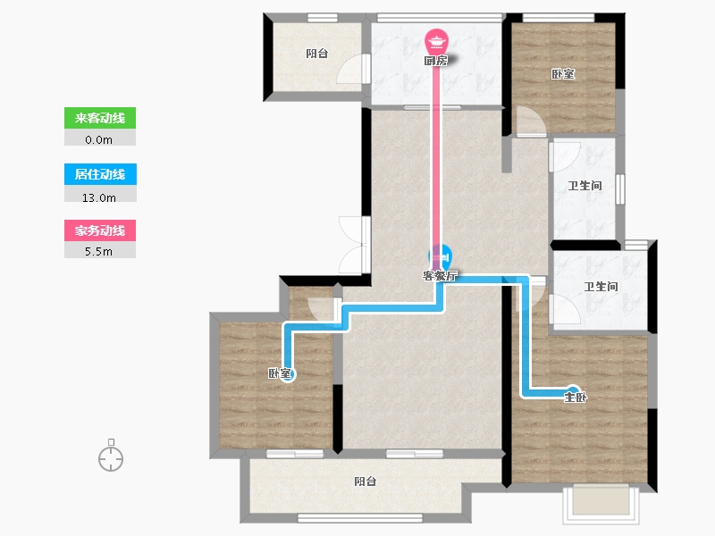 河南省-许昌市-耀润九和府二期-104.80-户型库-动静线