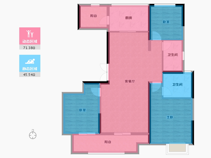 河南省-许昌市-耀润九和府二期-104.80-户型库-动静分区