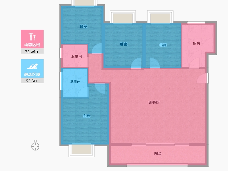 湖北省-武汉市-金辉江樾云著-112.00-户型库-动静分区