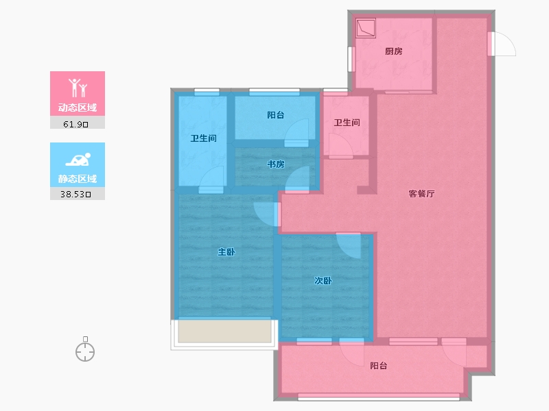 山东省-青岛市-中国铁建·峯悦湾-88.00-户型库-动静分区