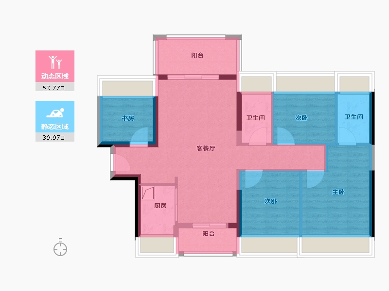 广东省-湛江市-城发润璟湾-83.20-户型库-动静分区