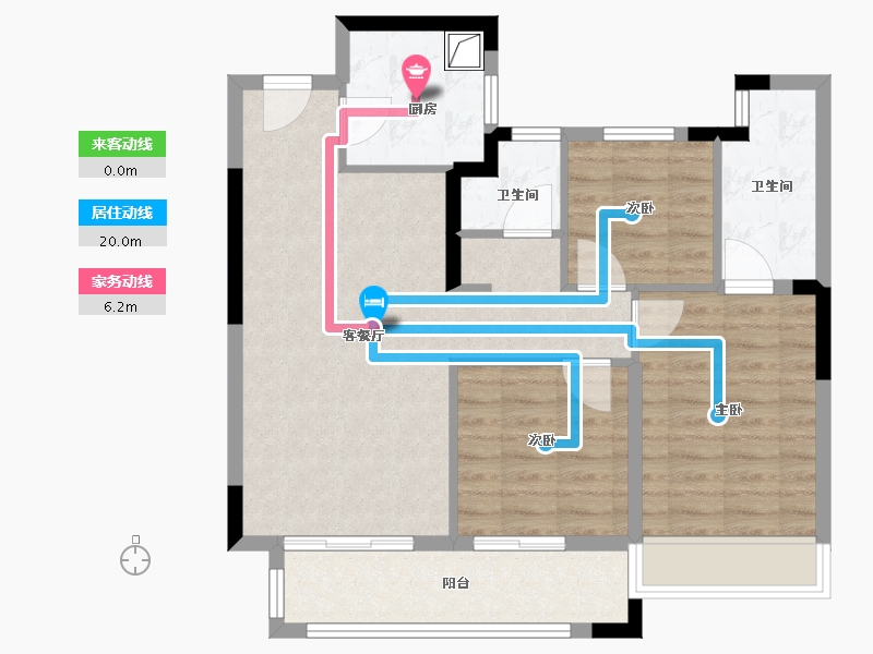 陕西省-西安市-华润置地港悦城嘉悦-80.80-户型库-动静线