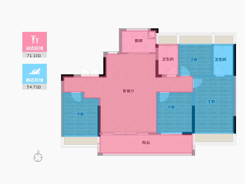 江苏省-南京市-首开桃园金茂府-114.40-户型库-动静分区