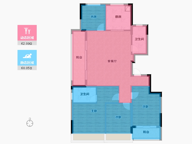 浙江省-杭州市-赞成学棠曼庐-110.33-户型库-动静分区