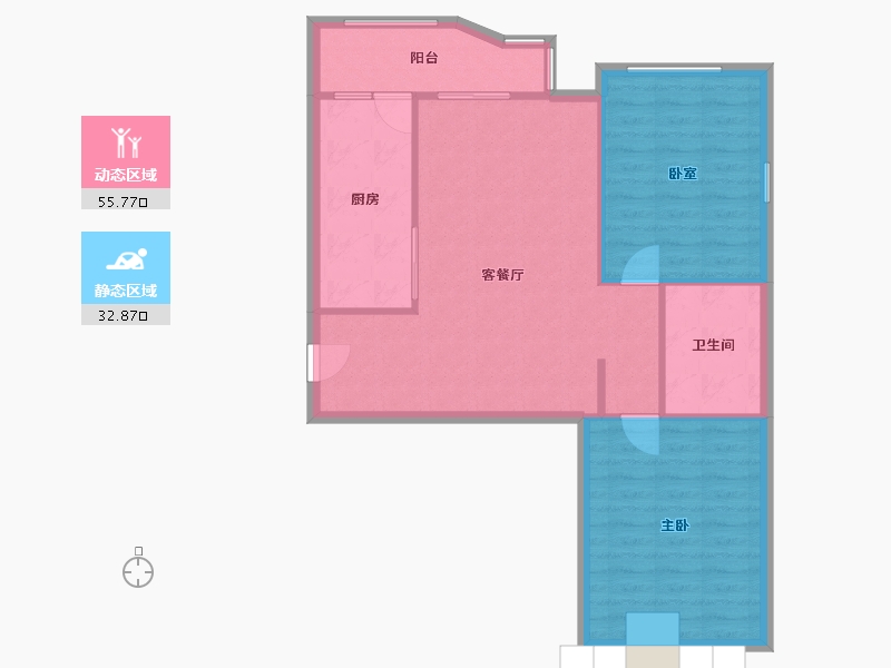 内蒙古自治区-呼和浩特市-呼铁佳园-A区-82.78-户型库-动静分区