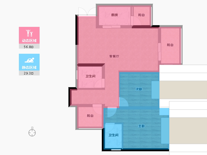 四川省-成都市-君悦时代-79.75-户型库-动静分区